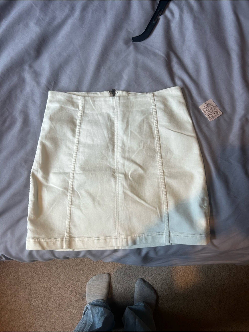Free People Cream Panel Mini Skirt